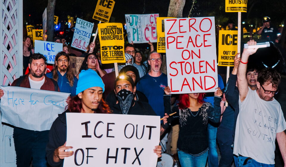 A Houston anti-ice protest in January.
